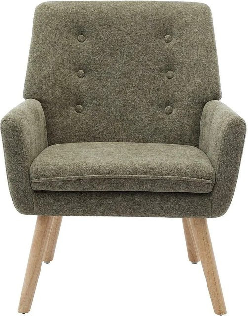 Vente-unique Sessel Serino mit gerader Rückenlehne in Grün aus Stoff, B/T/H: 65 x 65 x 65 cm - Bild 1