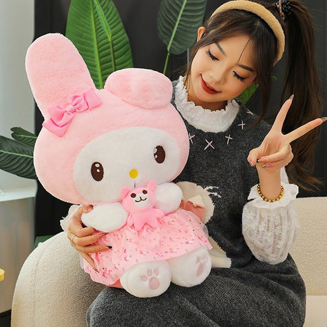 Sanrio My Melody und Kuromi Plüschkissen Rosa, 45 cm - Bild 1