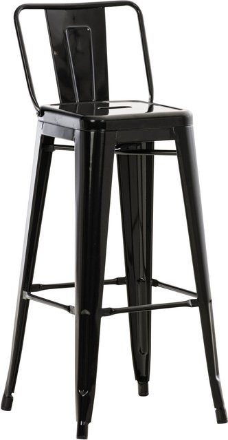TPFLiving Barhocker Massimo aus Metall in Schwarz im Retro-Design, B/T/H: 43 x 44 x 77 cm - Bild 1