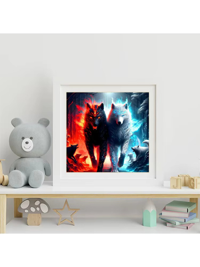 Evershine Diamant-Gemälde Wolf als Bastelset mit Strasssteinen in Multicolour, B/H: 20 x 20 cm - Bild 3