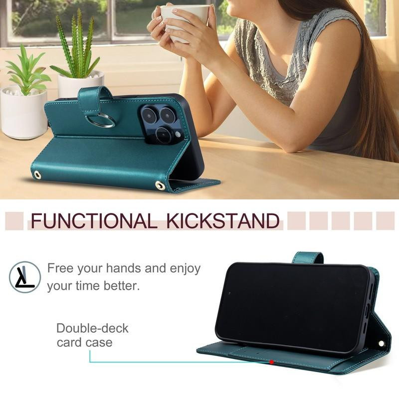 Luxus Flip Wallet Case aus PU Leder mit Kartenfächer und Standfunktion für OPPO A77 5G, A77, A77S, A38, A40, A60, A80, A93, A93S, K12X in Grün - Bild 2