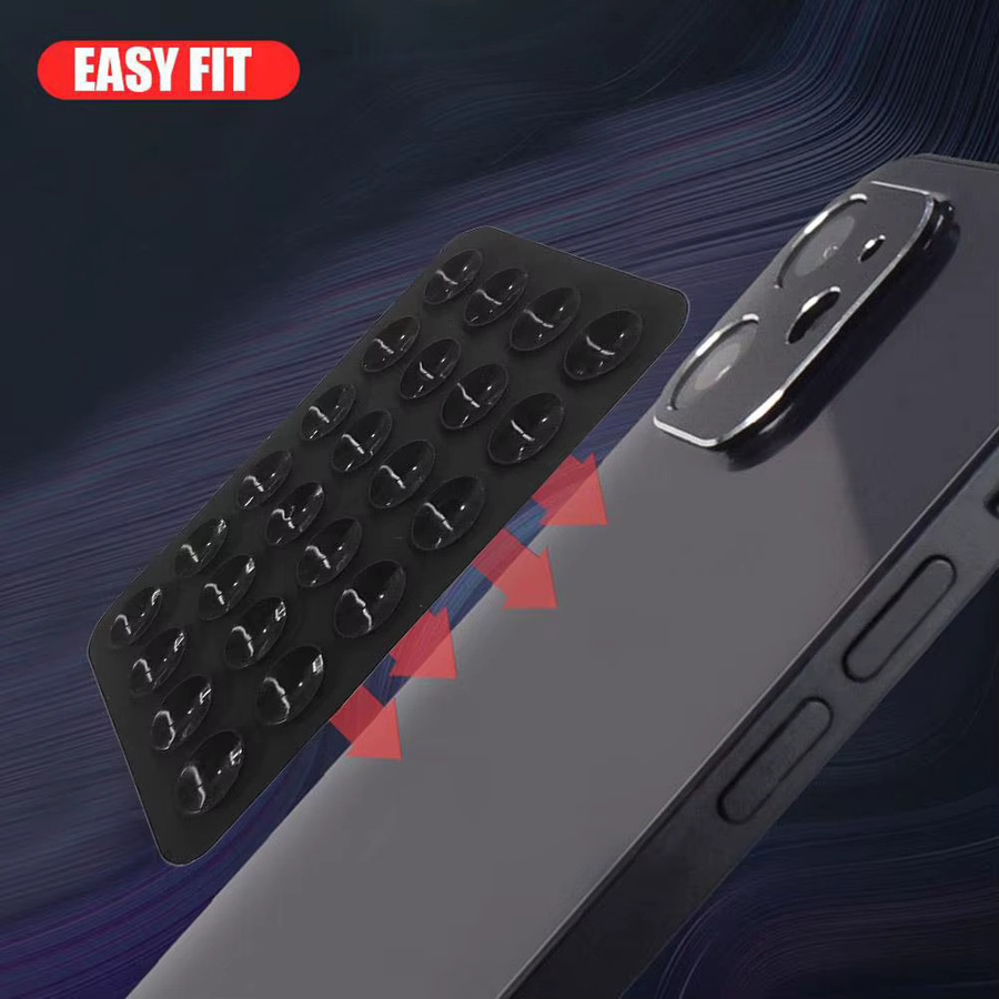 Silikon Saugnäpfe für Smartphone-Hüllen und Powerbanks als Anti-Slip Grip Halter in Schwarz - Bild 3