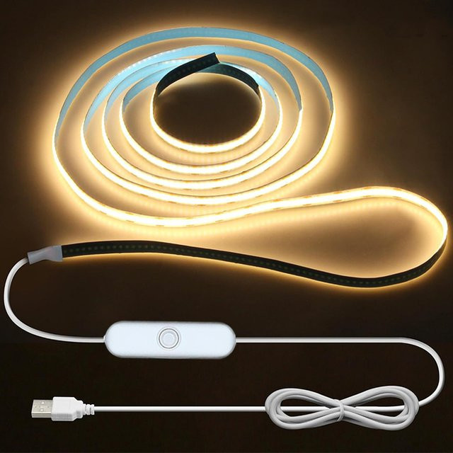 Acosh Neon COB LED-Streifen USB Flexibler LED-Lichtstreifen Warmweiß für Treppen und Möbel - Bild 1