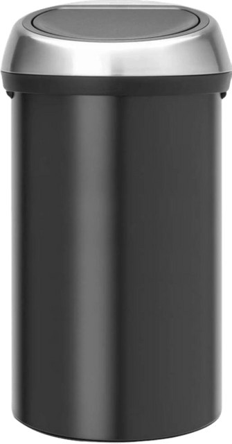 Brabantia Touch Mülleimer mit Soft-Close und Fingerabdruck-Schutz, Schwarz Matt, 60 Liter - Bild 1