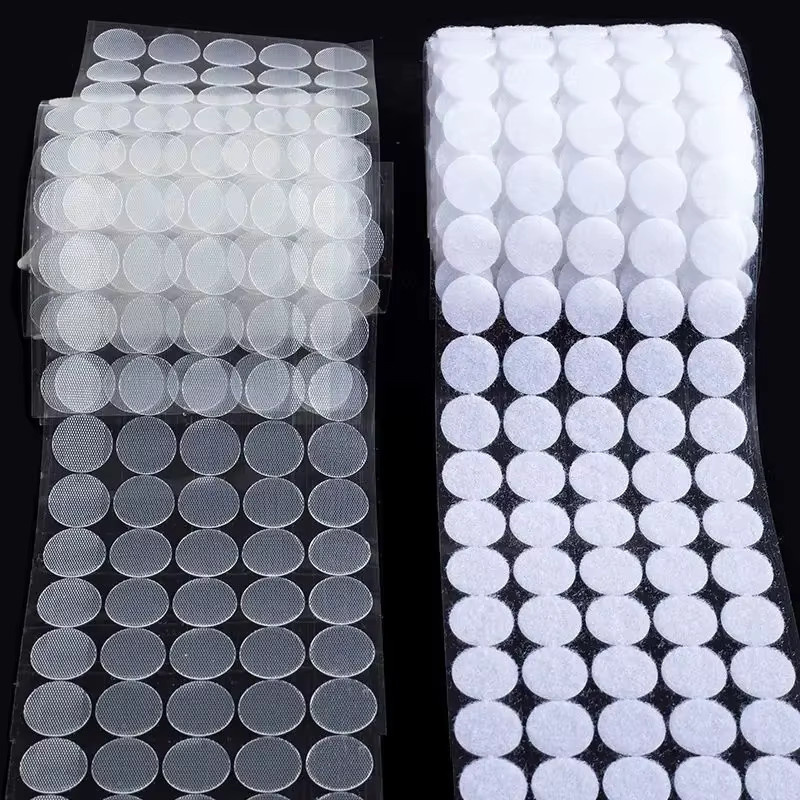 Selbstklebende Klettverschluss-Punktaufkleber in Transparent und Weiß, runde Belcro-Klebeband-Punkte aus Kunststoff, Durchmesser: 10 mm, 15 mm und 20 mm - Bild 2