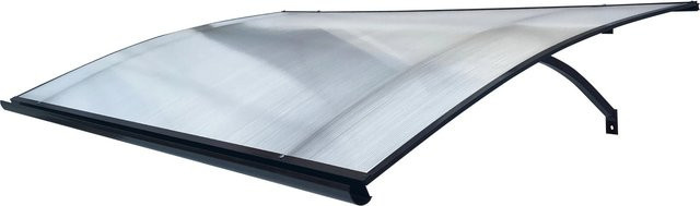 STARKEDACH Aluminiumrahmen Vordach Gebogen L-160 in RAL 7016 mit Polycarbonatbeschichtung - Bild 1