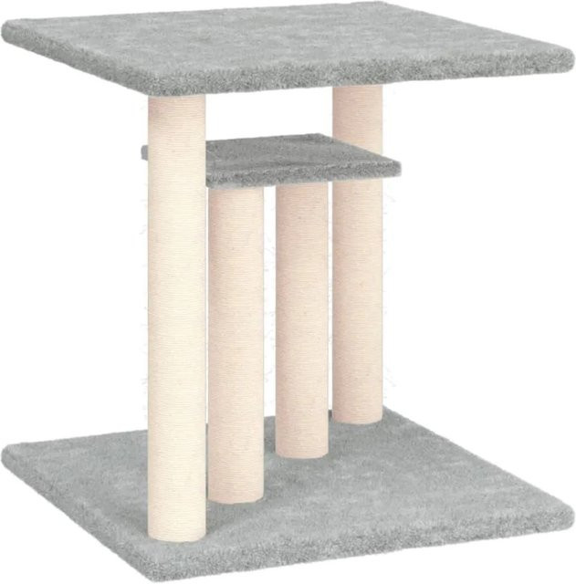 vidaXL Kratzbaum mit Plattformen in Grau mit Plüsch und Sisal, Höhe: 50 cm, Breite: 47,5 cm, Tiefe: 47,5 cm - Bild 1