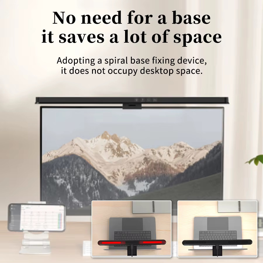 GGBEE LED Monitorlampe Schwarz mit USB-Touch-Dimmer und asymmetrischer Hintergrundbeleuchtung für Home Office und Task Lighting - Bild 3