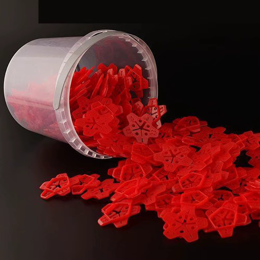 Bauwerk 5in1 Fliesenabstandshalter Clips und Keile für Keramikfliesen in Rot - Bild 5