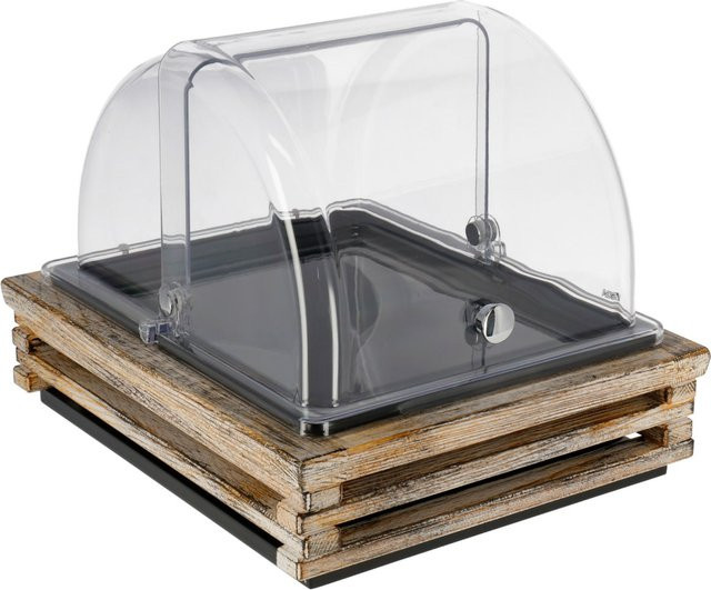 VEGA Buffetvitrine Natchez in Vintage Weiß/Transparent/Schwarz aus Melamin, Rechteckig, B/T/H: 31 x 37 x 27,7 cm - Bild 1