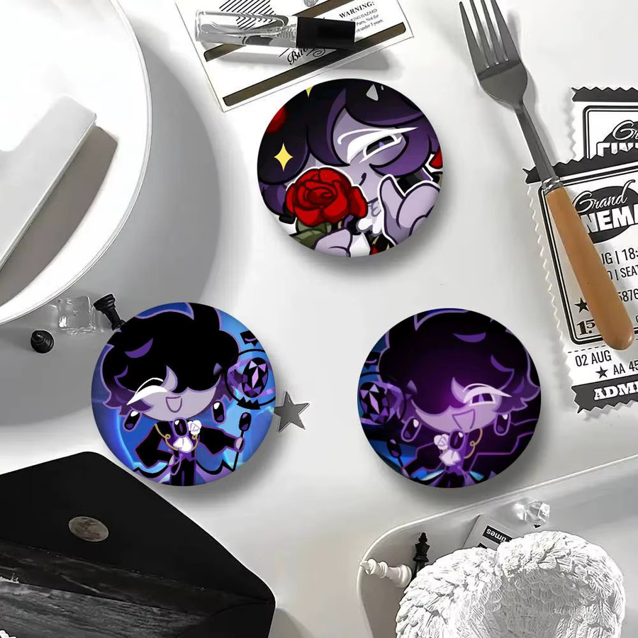 Bilibili Brosche, Schwarze S-Sapphire C-CookieS Abzeichen, Runde Pins - Bild 4