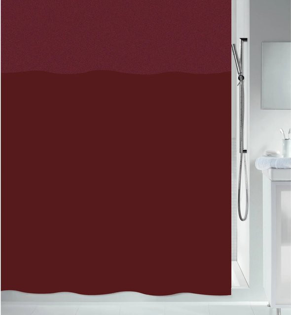 Spirella Duschvorhang Urbanko Rot, wasserdicht und schimmelresistent, B: 120 cm, H: 200 cm - Bild 1