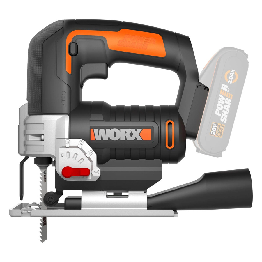 Worx Akku-Stichsäge WX543.9 PowerShare 20 V Solo in Schwarz-Orange - Bild 2