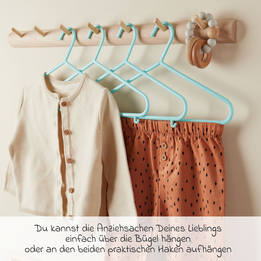 Bieco Kleiderbügel aus Kunststoff mit Kerben, 8er Pack, Mint/Türkis - Bild 2
