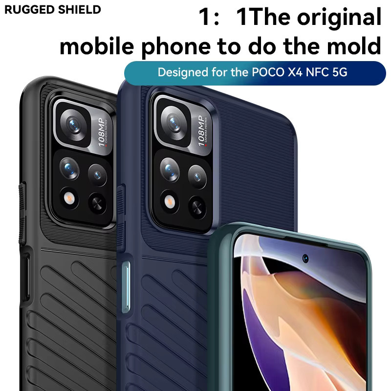 Stoßfeste Silikon-Handyhülle für Xiaomi Poco X4 NFC 5G und Xiaomi 11i Hypercharge in Schwarz - Bild 2