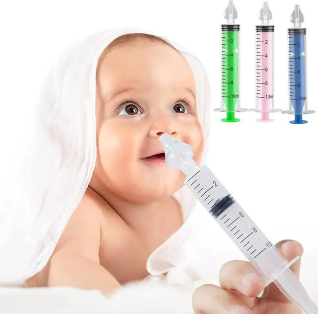 vvocci Silikon Baby Nasensauger Spritze zur Nasenreinigung für Kinder in Weiß - Bild 1