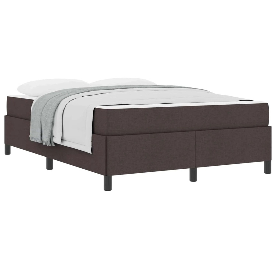 vidaXL Boxspringbett mit Matratze in Dunkelbraun, Hybrid-Design mit Taschenfederkern, B/T: 140 x 190 cm - Bild 2