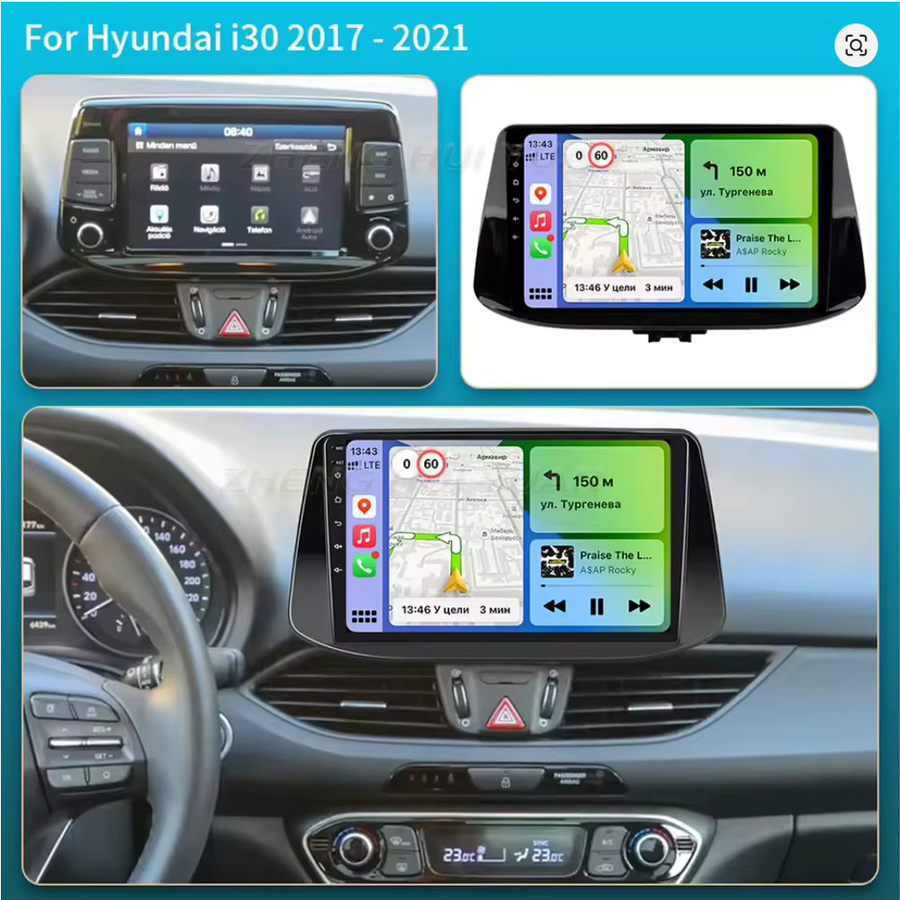 TIEYEZ Android Autoradio Multimedia-Player für Hyundai I30 2017-2021 mit Android Auto, CarPlay, Wi-Fi und Bluetooth in Schwarz - Bild 3