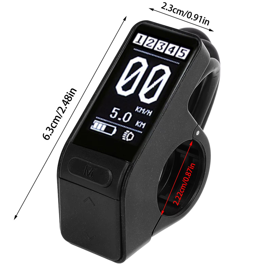 Bafang SW102 LCD Display Wasserdichtes Bedienfeld für E-Bike Mittelmotoren BBS01 BBS02 BBHD in Schwarz - Bild 2