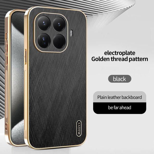 Luxuriöse magnetische Schutzhülle für Xiaomi 17T und 15T Pro mit Gold-Seidenmuster in Schwarz und Gold - Bild 1