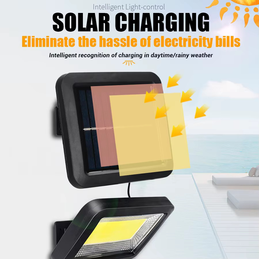 XIWANGFIRE Solar Wandleuchte mit Bewegungssensor, 3000lm Outdoor Split Laterne in Schwarz für Garten und Haus - Bild 5
