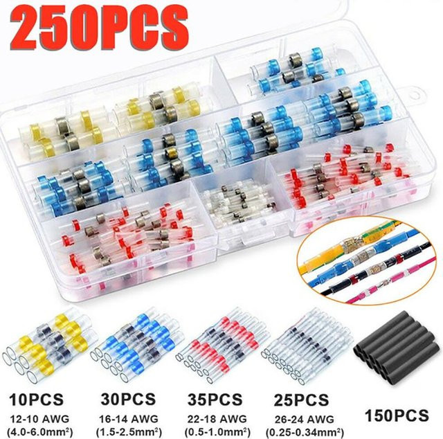 Yukimm 800-teiliges Lötverbinder Set mit Schrumpfschlauch-Drahtanschlüssen und elektrischen Kabelterminalen in Kupfer und Mehrfarbig inklusive Aufbewahrungsbox - Bild 1