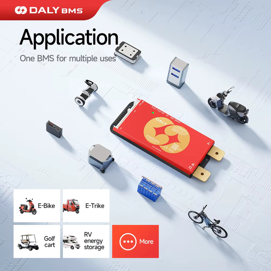 DALY Smart WIFI BMS mit Bluetooth und Active Balancer für LiFePO4 Li-Ion LTO, Farbe: Rot - Bild 3