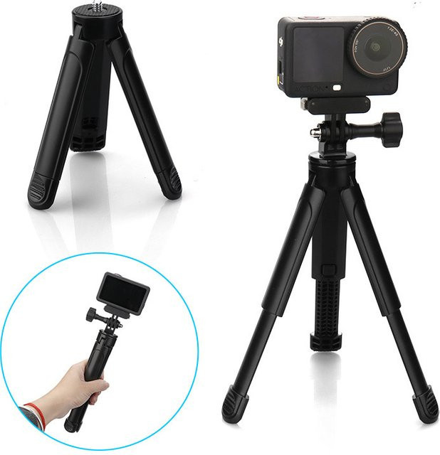 DIXSG Mini-Stativbasis Universeller Halterungsadapter mit 1/4 Zoll Schraube für GoPro, DJI Pocket und Insta360 in Schwarz - Bild 1