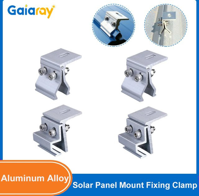 Gaiaray Solar Panel Halterung zur Dachmontage, Befestigungsklemmen für PV-Module, Farbe: Silber - Bild 1