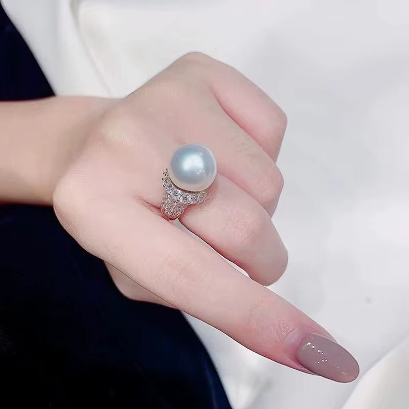 Huitan Ring, Silber, Zirkonia, Perle, Damen - Bild 2