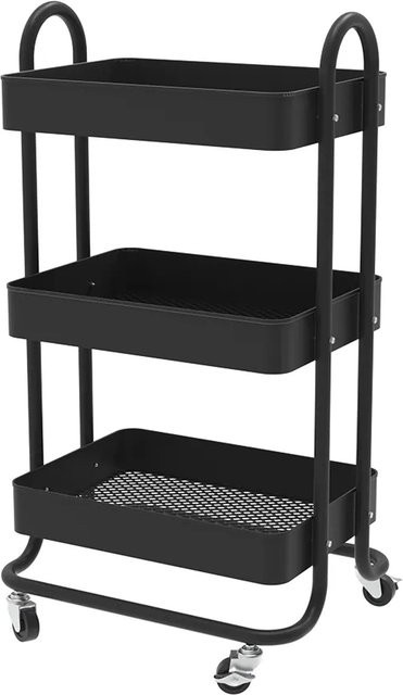 Vicco Rollregal Tron Küchen-Minibar Schwarz Matt B: 45,9 cm, H: 78,7 cm - Bild 2