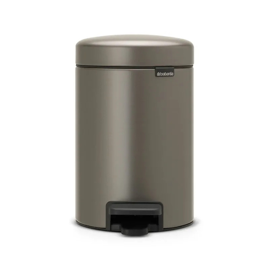Brabantia PROREGAL Klassischer Tretmülleimer mit Soft-Close-Verschluss und herausnehmbarem Inneneimer, Farbe Silber, H x B x T: 26,4 x 16,8 x 23,5 cm, 3 Liter - Bild 2