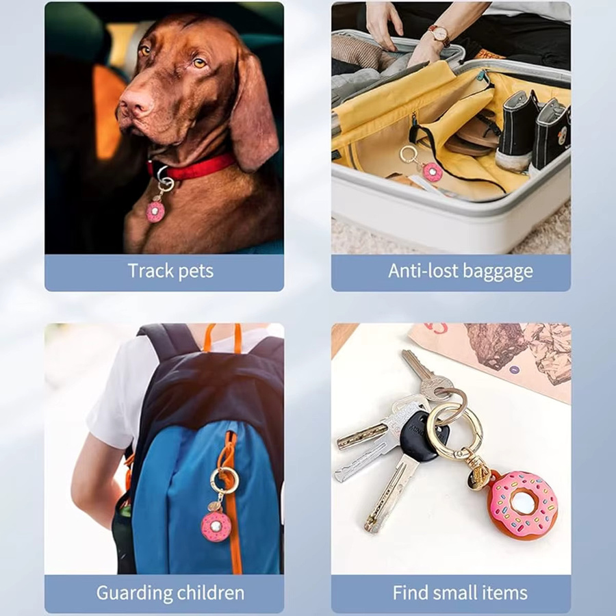 Silikonhülle im Donut-Design für Apple AirTag Tracker als GPS-Schutzhülle für Hunde-Halsbänder - Bild 2