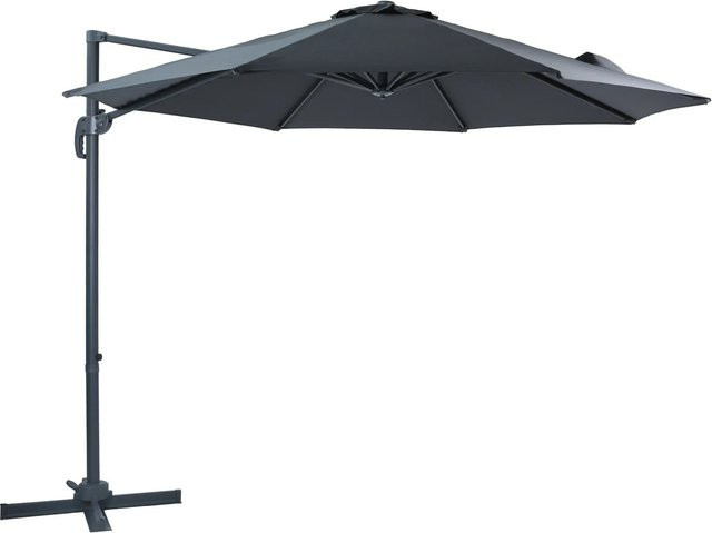 AXI Ampelschirm Grau mit Dreh- und Neigungsfunktion aus Aluminium und Polyester, Durchmesser: 300 cm - Bild 1