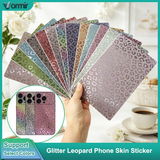Vormir 50 Stück Glitzer-Leoparden-Rückfolienaufkleber für iPhone 17 Pro Max in Green für Hydrogel-Plotter - Bild 1