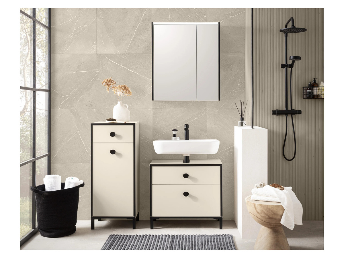 Schildmeyer Waschbeckenunterschrank Edda mit 2 Schubladen in Cremebeige, B: 65,1 cm, H: 59,1 cm - Bild 2