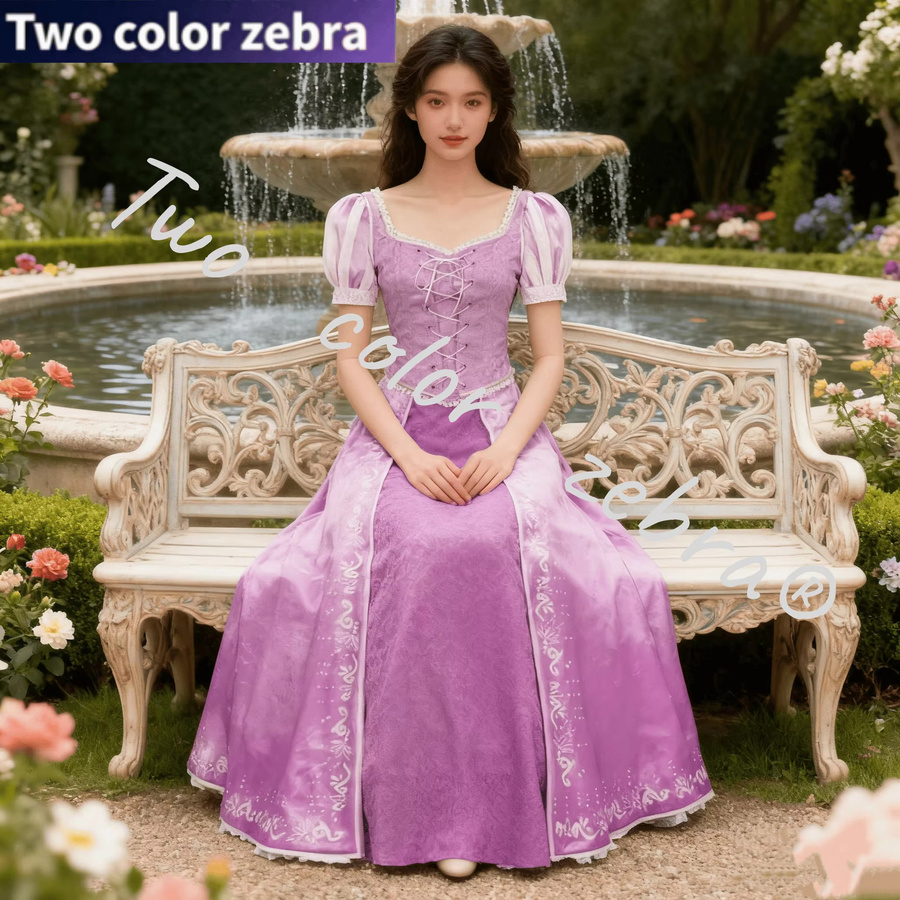 Disney Prinzessin Rapunzel Cosplay Kostüm, Lila, Plüsch / Textil - Bild 4