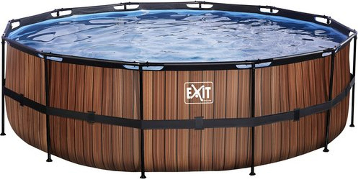 EXIT Toys Pool in Braun und Blau aus Kunststoff und Stahl, Durchmesser: 450 cm, Höhe: 122 cm - Bild 2