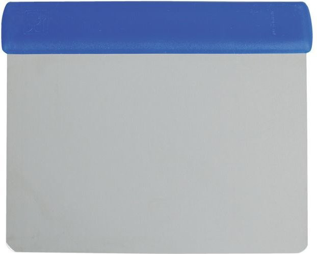 Schneider Teigschaber aus Edelstahl mit flexibler Klinge, blau/edelstahl, B: 12 cm, L: 11 cm - Bild 1
