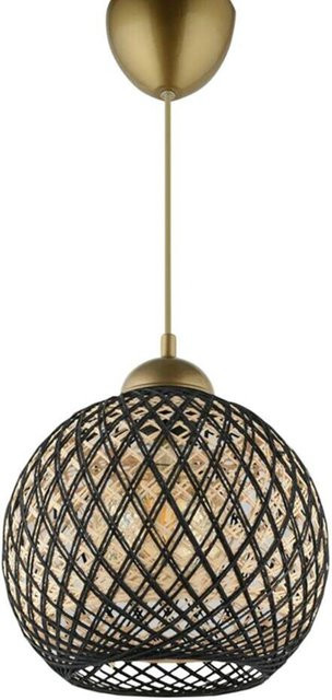 Opviq Pendelleuchte in Gold und Schwarz aus Baumwolle mit E27 Fassung, B/H/T: 22 x 54 x 22 cm - Bild 1