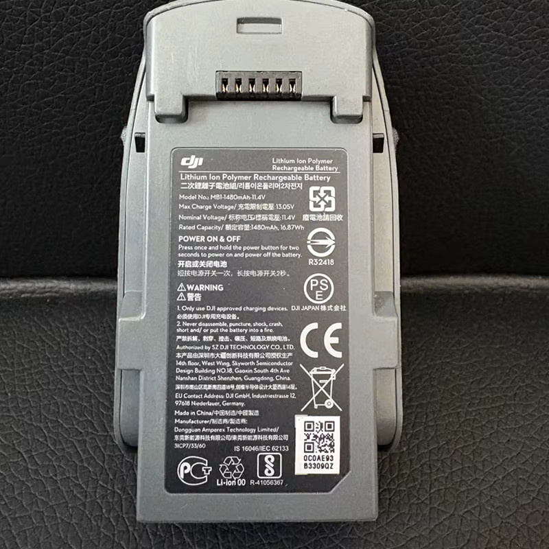 DJI Original Akku für Spark Drohne, 1480mAh 11,4V Li-Ion Pack mit Ladegerät, Grau - Bild 3