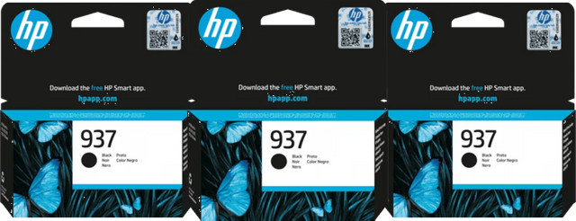 HP 937 Tintenpatrone Schwarz 3er-Pack für Inkjet-Drucker - Bild 1