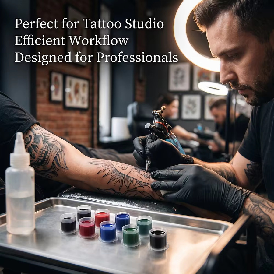 Usiriy Tattoo-Tintenbecher, Einweg-Kunststoff-Standbecher, transparent - Bild 6
