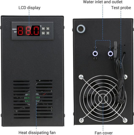 ZuiyouJewelry Aquarium Chiller mit LCD Display, leises Fisch-Kühlungssystem in Schwarz für Aquarien mit bis zu 40L Volumen