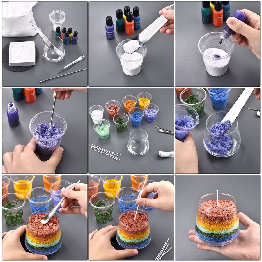 YAKAMOZ Buntes Sand Wachs für DIY Kerzen zum Basteln und Gestalten, Multicolor, 10g oder 50g - Bild 2