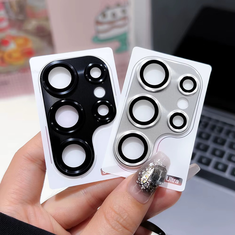 AKABEILA Kameraobjektivschutz aus Metall mit gehärtetem Glas für Samsung Galaxy S26 Ultra S25 S24 S23 Ultra S26 Plus in Schwarz - Bild 3