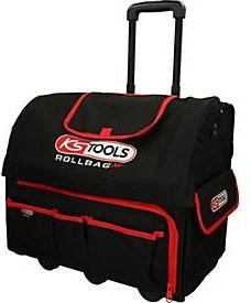 KS-Tools ROLLBAG Universal-Werkzeugtasche XL mit Teleskop-Trolley in Schwarz-Rot aus Polyester - Bild 1
