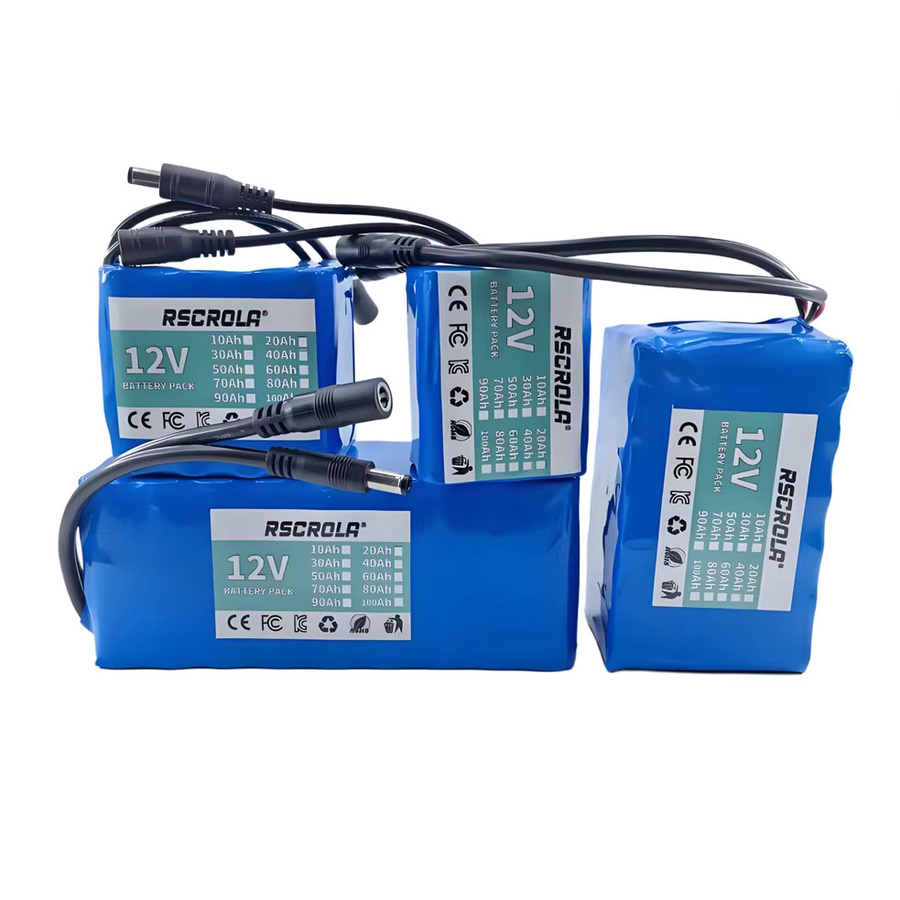 Rscrola 12V Li-Ionen-Akku Set mit Ladegerät, Blau, 18650 Li-Ion Pack mit BMS für Sprühgeräte, Router und Monitore - Bild 5