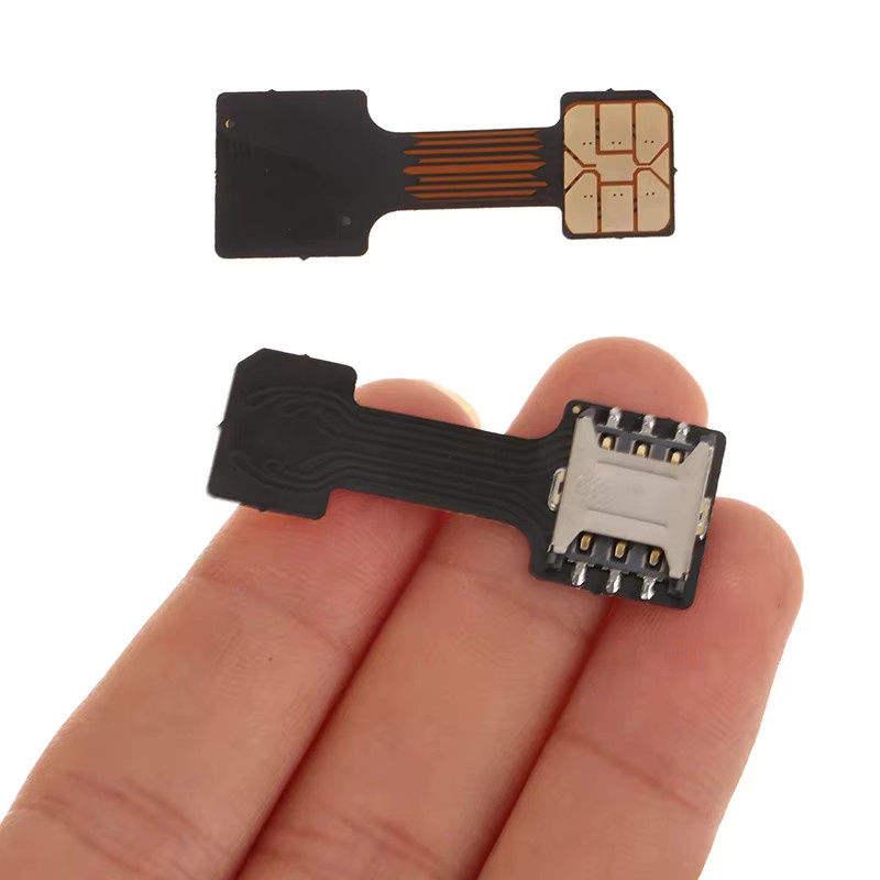 KOQZM 2-in-1 Dual-SIM-Karte Adapter für Android mit TF Hybrid Sim Slot Verlängerungskabel in Schwarz - Bild 3