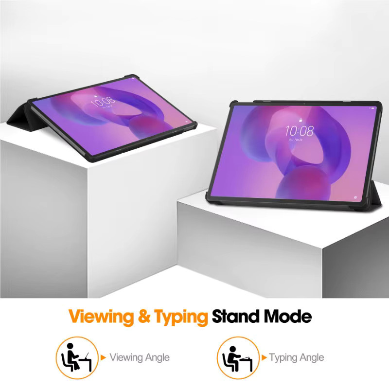 Lenovo Smart Case für Idea Tab Pro 12,7 Zoll 2025 Magnetische Klapphülle aus PU Leder in Schwarz - Bild 3